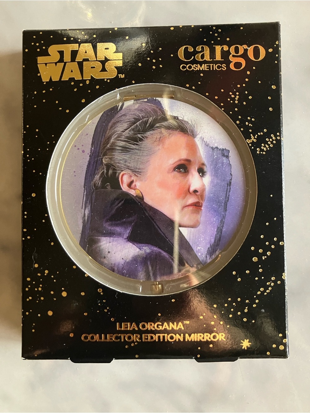 Star Wars Compact Mirror — Purple and Gold Leia Organa Artwork